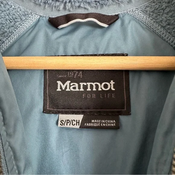 Marmot "Thea" Down and Sweater/Knit Fleece Insulated Jacket, Size S, Blue - Picture 5 of 7